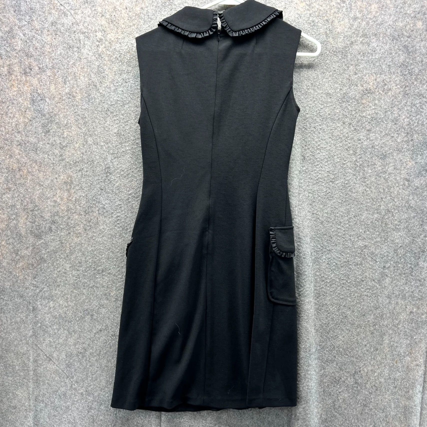 Nanette Lepore Nanette Lepore Dress Womens 2 Black Peter Pan Collar Shift Ruffle Classic Pencil Dress"} Size XS / US 0-2 / IT 36-38 - 2 Thumbnail