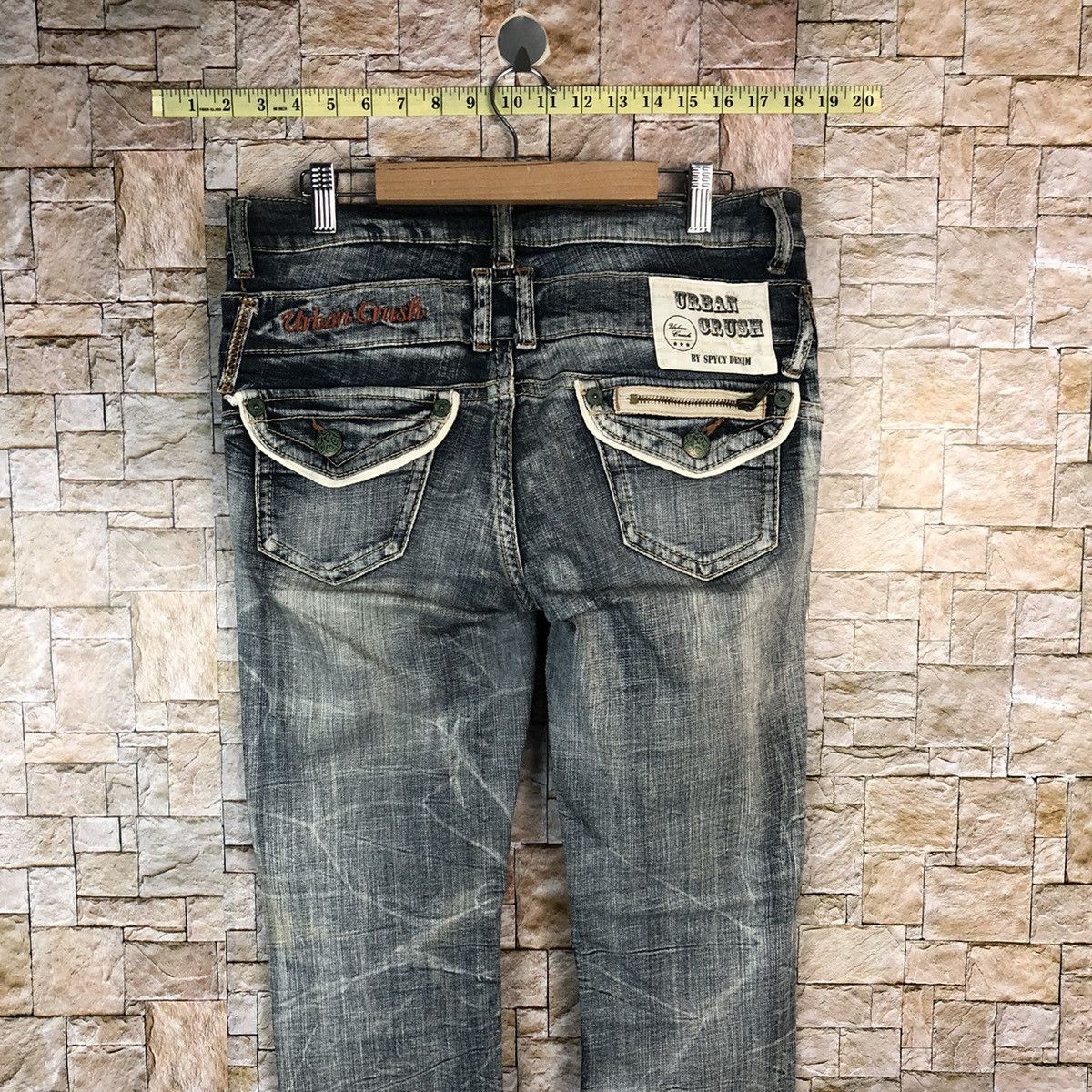 Japanese Brand Urban Crush faded Blue denim Jeans #A996 Size 30" / US 8 / IT 44 - 15 Thumbnail