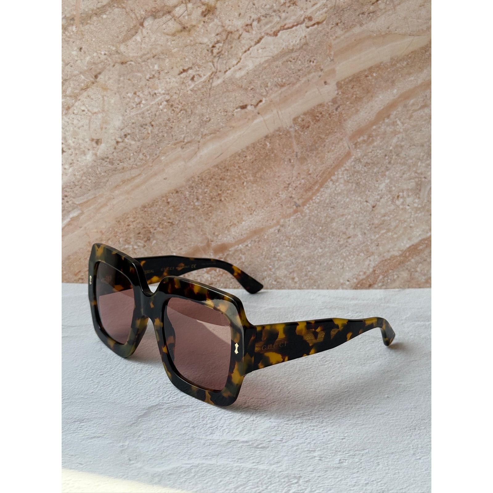 Gucci NEW Gucci GG1111S Brown Red Lens Oversized Sunglasses Size ONE SIZE - 5 Thumbnail