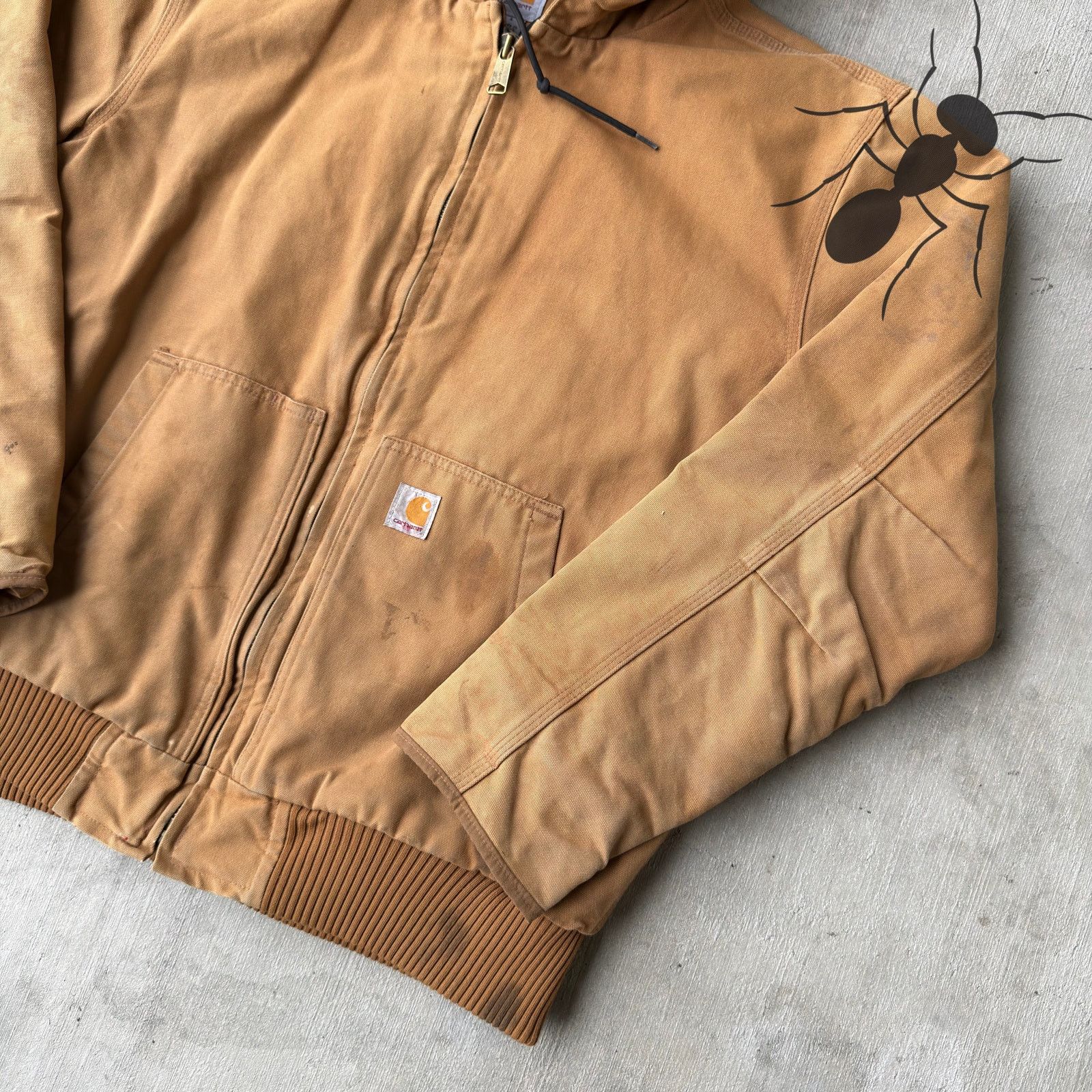 Carhartt × Vintage Carhartt brown quilted hooded work wear jacket Size US L / EU 52-54 / 3 - 4 Thumbnail