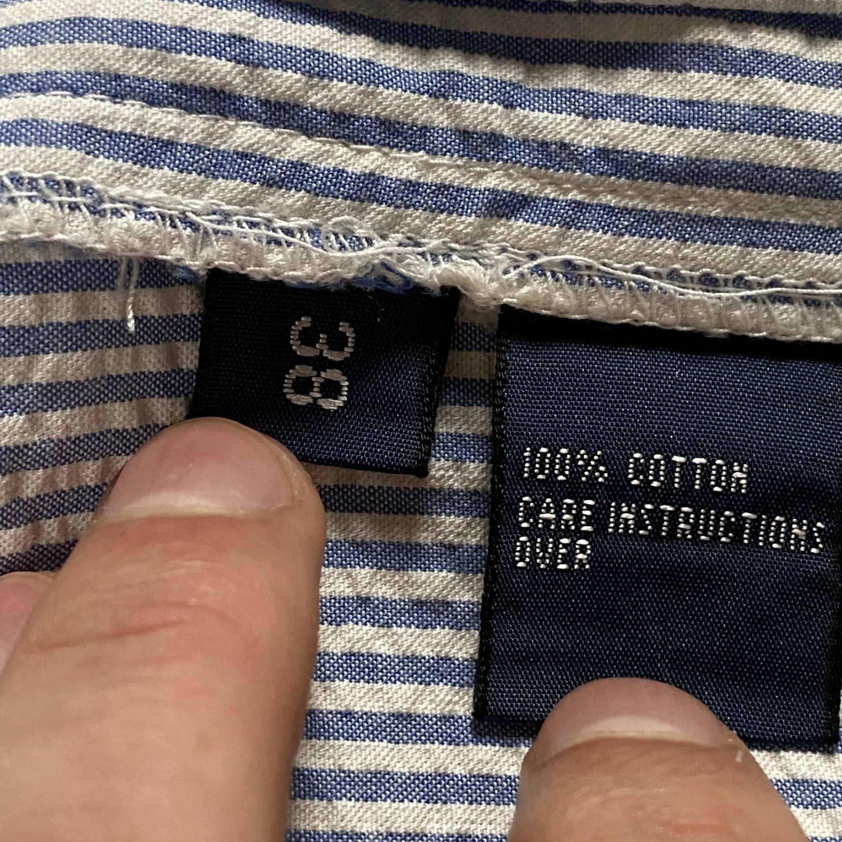 Polo Ralph Lauren VINTAGE Polo Ralph Lauren 90s Cotton Seersucker Plaid Shorts Adult 38 Blue/White Flat Front Mens Size US M / EU 48-50 / 2 - 6 Thumbnail
