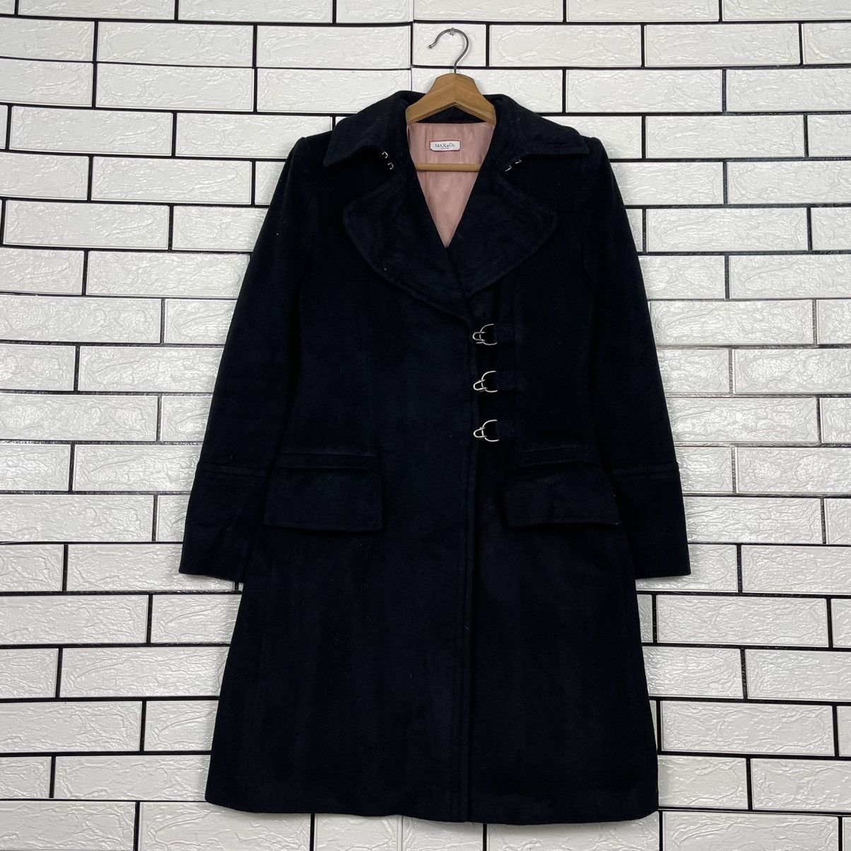 MAX&Co. Max & Co Women Black Overcoat Made In Italy Size S / US 4 / IT 40 - 1 Thumbnail