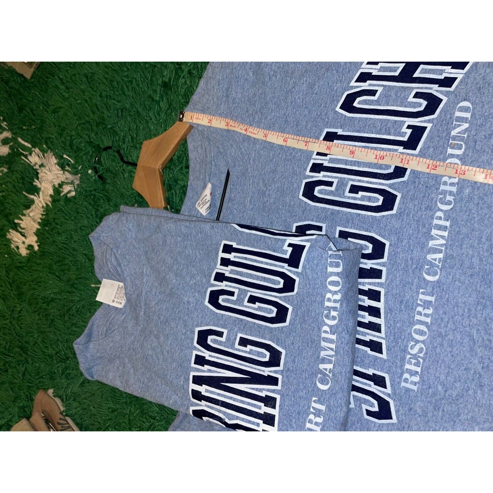 Anvil Vintage Spring Gulch Shirt Resort Campground Blue Tee 90s M Size US M / EU 48-50 / 2 - 9 Thumbnail