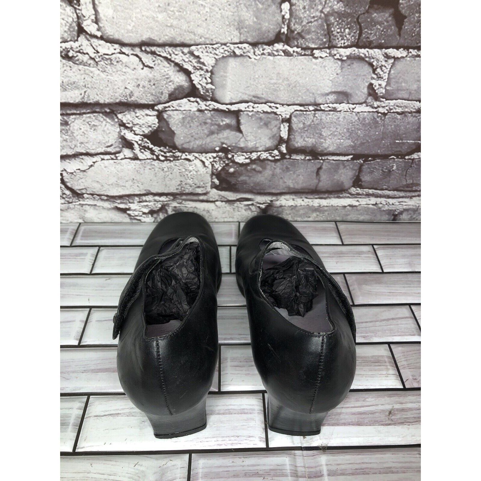 Beautiful Ful BeautiFeel Black Leather MaryJane Comfort Casual Pump Heels Size US 8.5 / IT 38.5 - 6 Thumbnail
