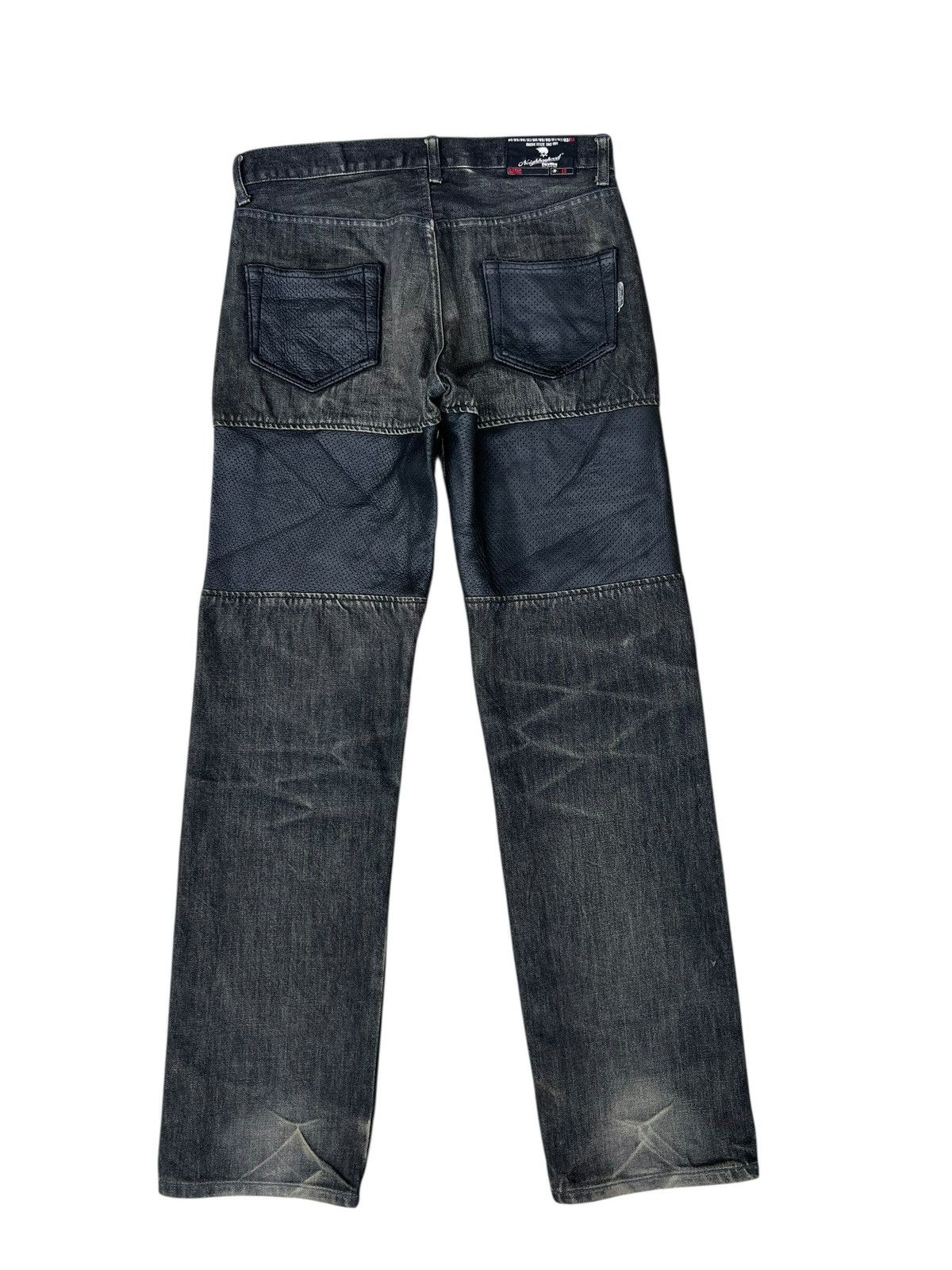 Neighborhood Vintage Neighborhood Japan Fade Denim Hybrid Leather Jeans Size US 30 / EU 46 - 15 Thumbnail