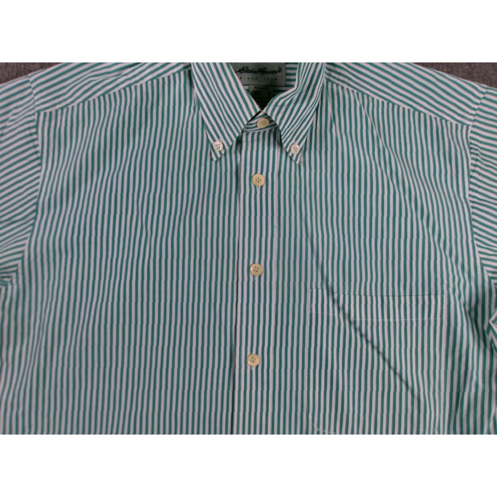 Eddie Bauer Eddie Bauer Shirt Mens Small Green White Striped Classic Everyday Office Outdoor Size US S / EU 44-46 / 1 - 2 Thumbnail