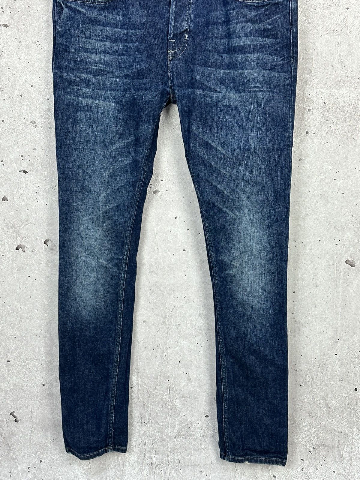 Allsaints AllSaints Stamp Cigarette Washed Blue Cotton Denim Pants Size US 33 - 3 Thumbnail