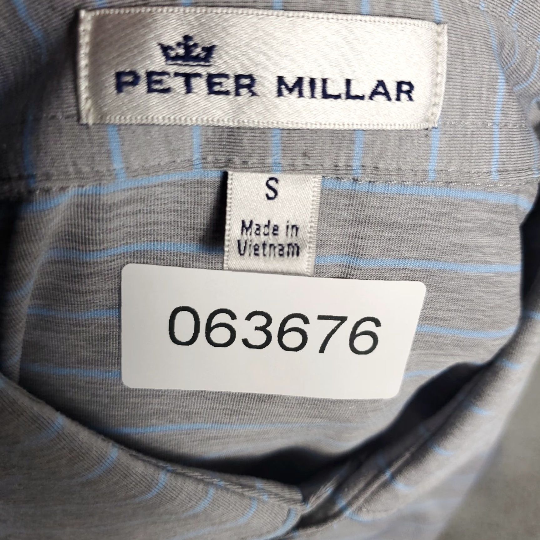 Peter Millar Peter Millar Polo Shirt Mens Small Gray Stripe Golf Casual Short Sleeve Striped Button Logo Vintage No Size US S / EU 44-46 / 1 - 7 Thumbnail