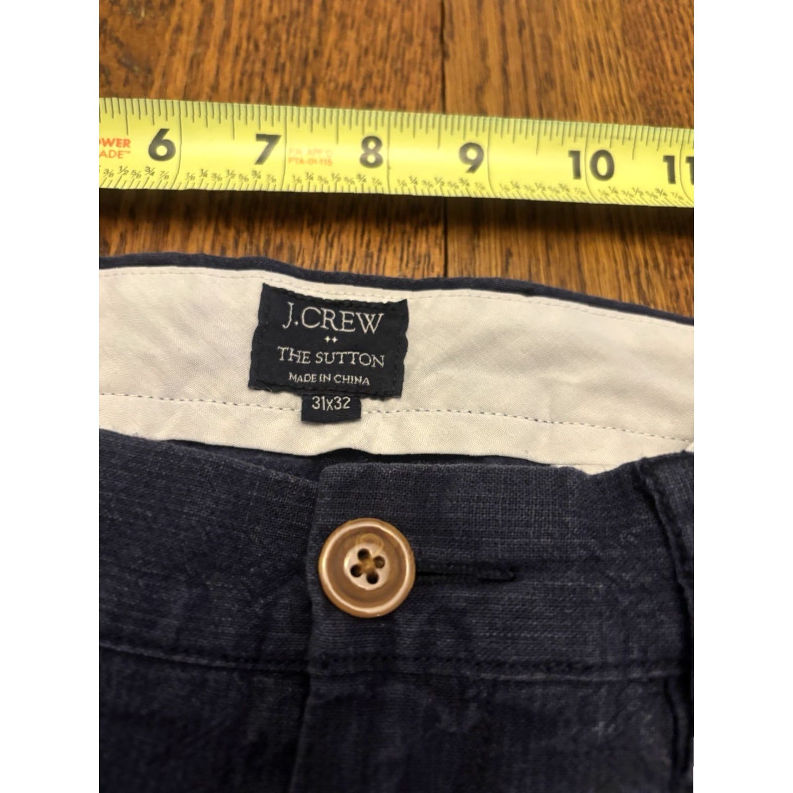 J.Crew J.CREW The Sutton Pants Mens 31x32 Blue Chino Cotton Preppy Summerweight N1 Regular Straight Front Zip Button Pockets Size US 31 - 4 Thumbnail