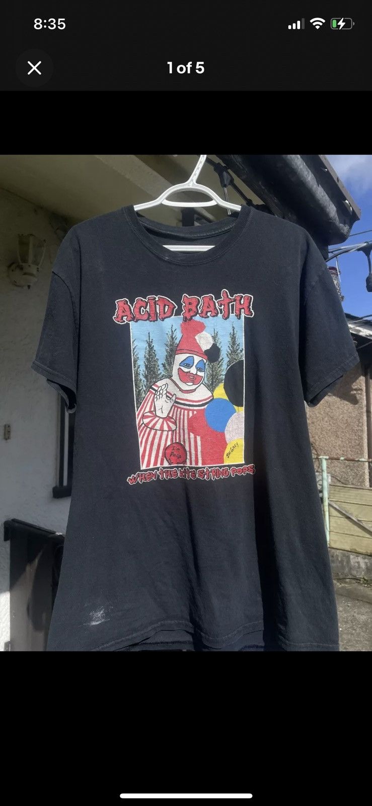 image of Band Tees Vintage Acid Bath T Shirt in Black, Men's (Size Large)