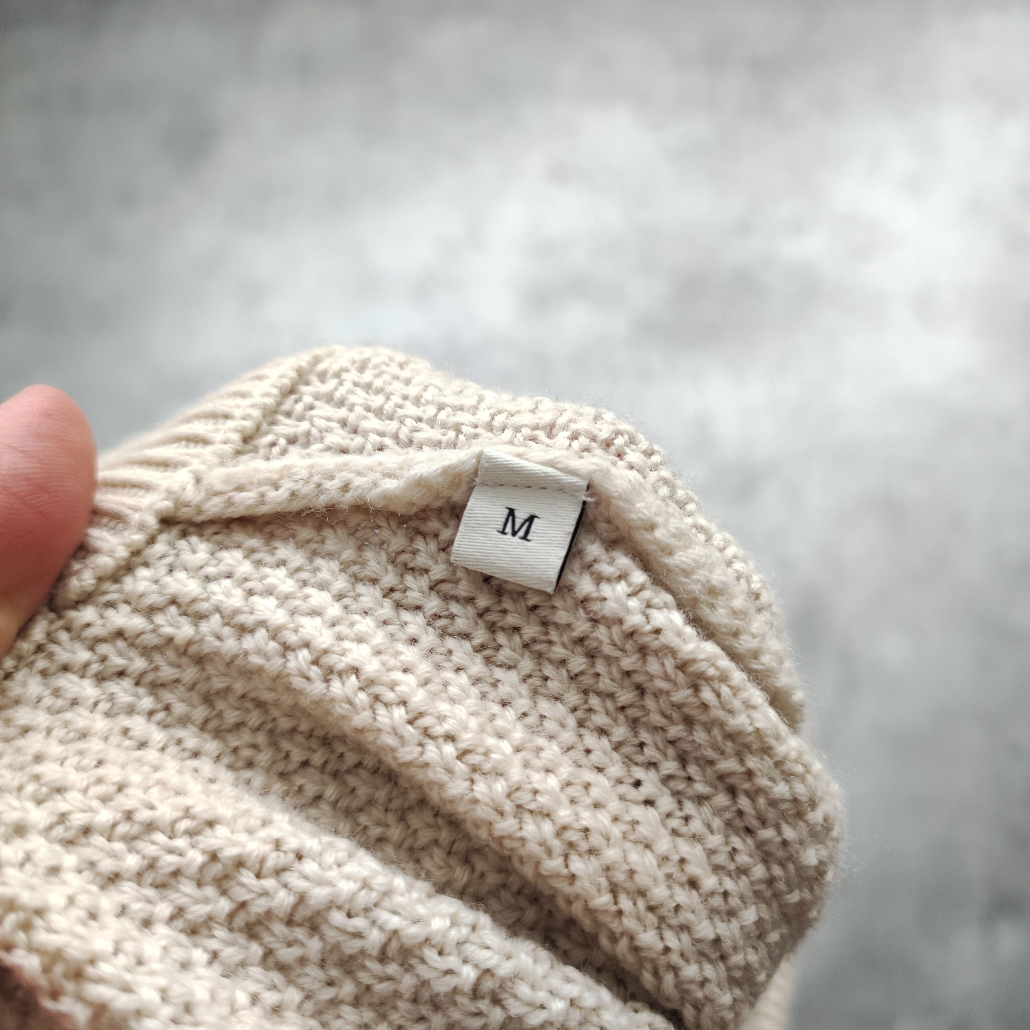 Sandro Sandro Paris Classic Pique Cream Wool Sweater Knitwear Size US L / EU 52-54 / 3 - 7 Thumbnail