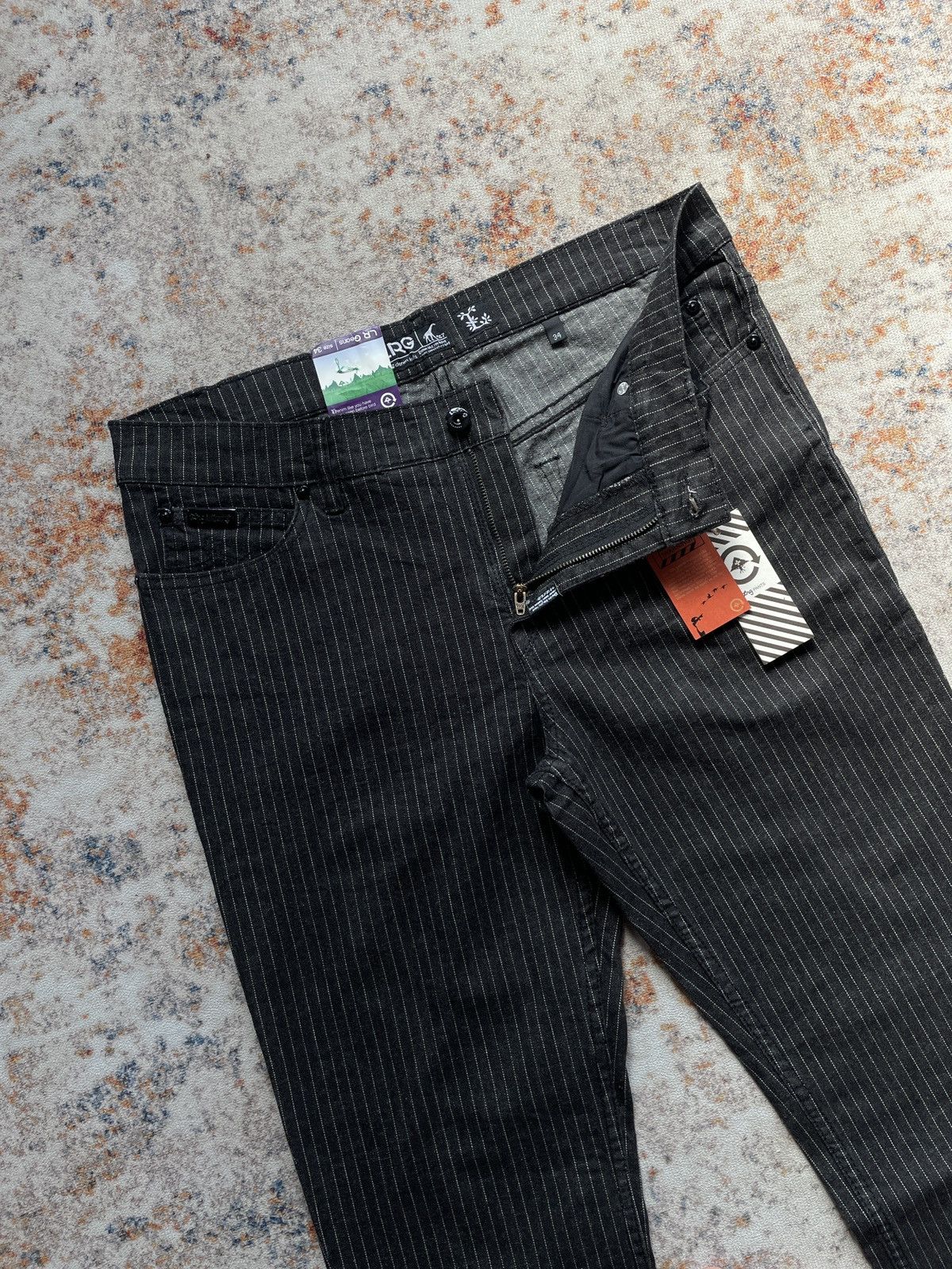 If Six Was Nine LR GEANS STRIPE TRUE STRAIGHT STRETCH Size US 34 / EU 50 - 4 Thumbnail