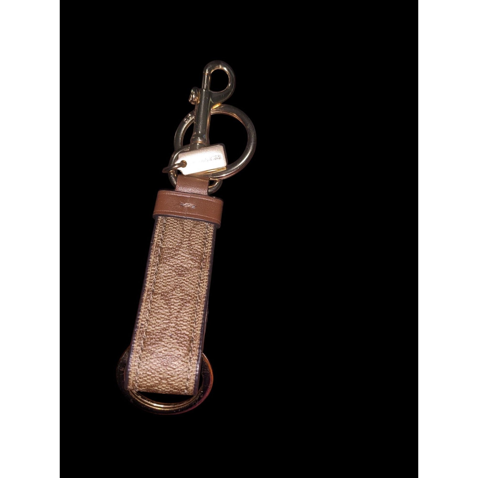 Coach Coach Leather & Canvas Keychain With Signature Detailing Size ONE SIZE - 2 Thumbnail