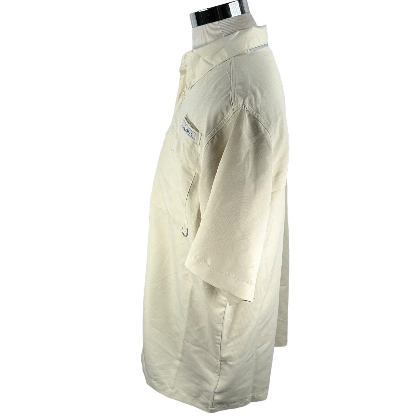 The Unbranded Brand Habit Vented Fishing Shirt Men L Beige Polyester Button-Up Size US L / EU 52-54 / 3 - 2 Thumbnail
