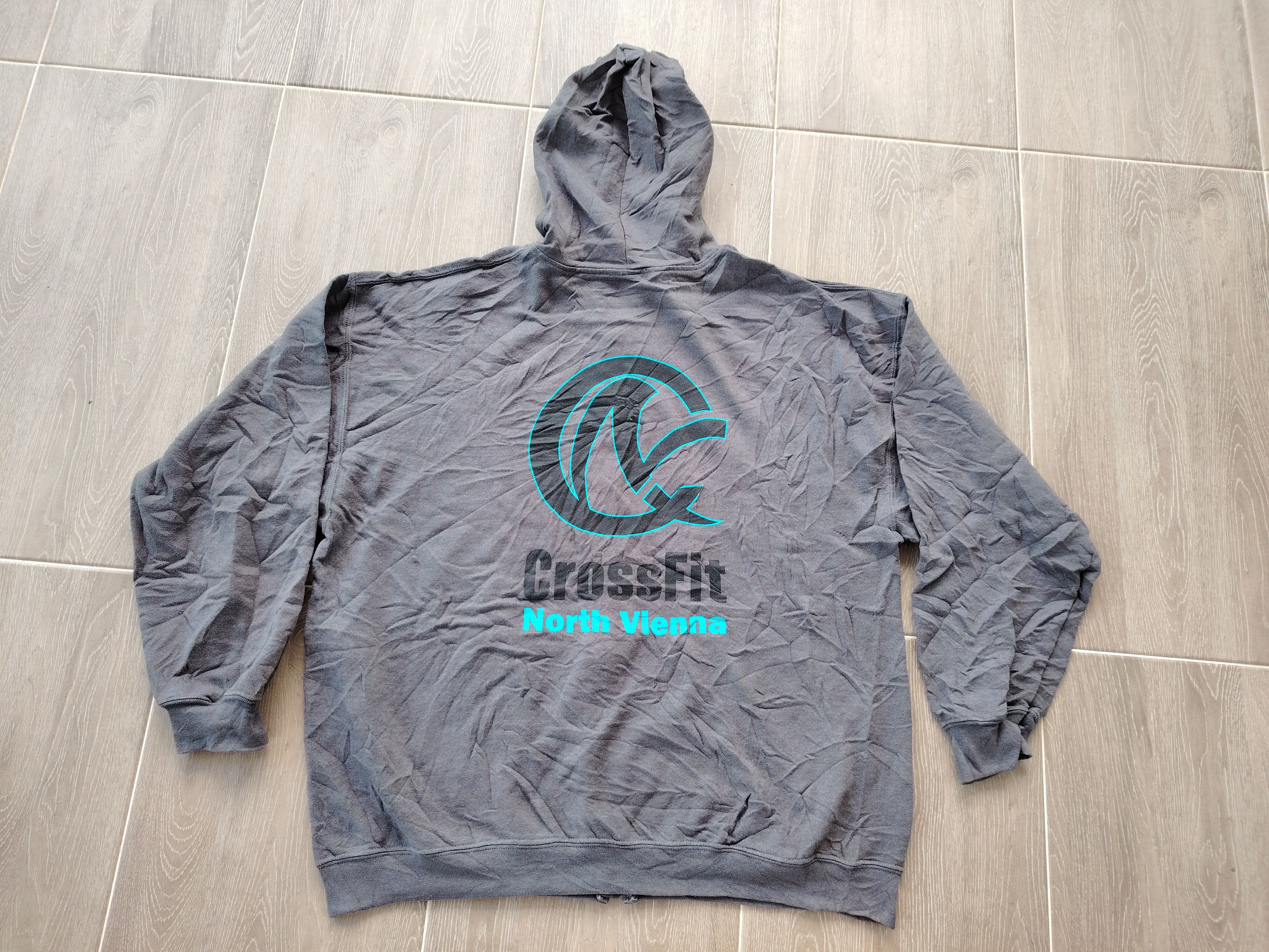 Gildan × Vintage Vintage 50/50 Gildan Crossfit North Vienna Zip Up Hoodie Size US L / EU 52-54 / 3 - 1 Thumbnail