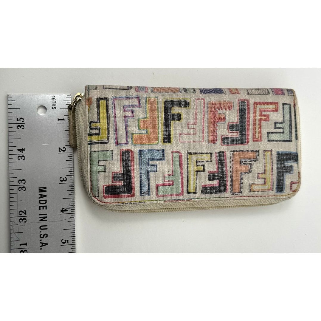 Fendi Fendi Rare Multicolor Zucca FF Long Zip Around Wallet Size ONE SIZE - 6 Thumbnail