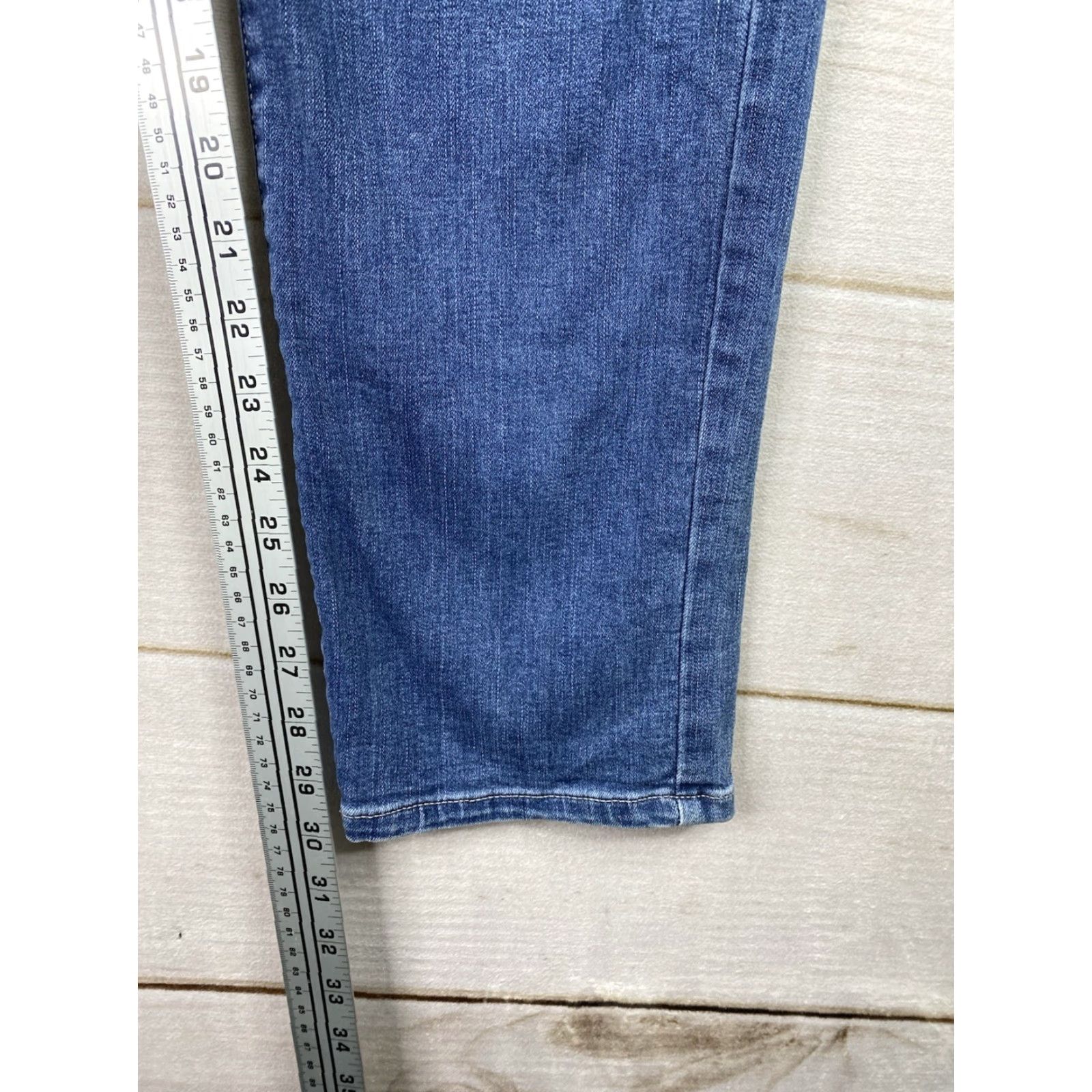 Lee Lee Jeans Womens Slim Straight Pull On Size 12 Blue Denim Stretch City Womens Size 34" / US 12 / IT 48 - 3 Thumbnail