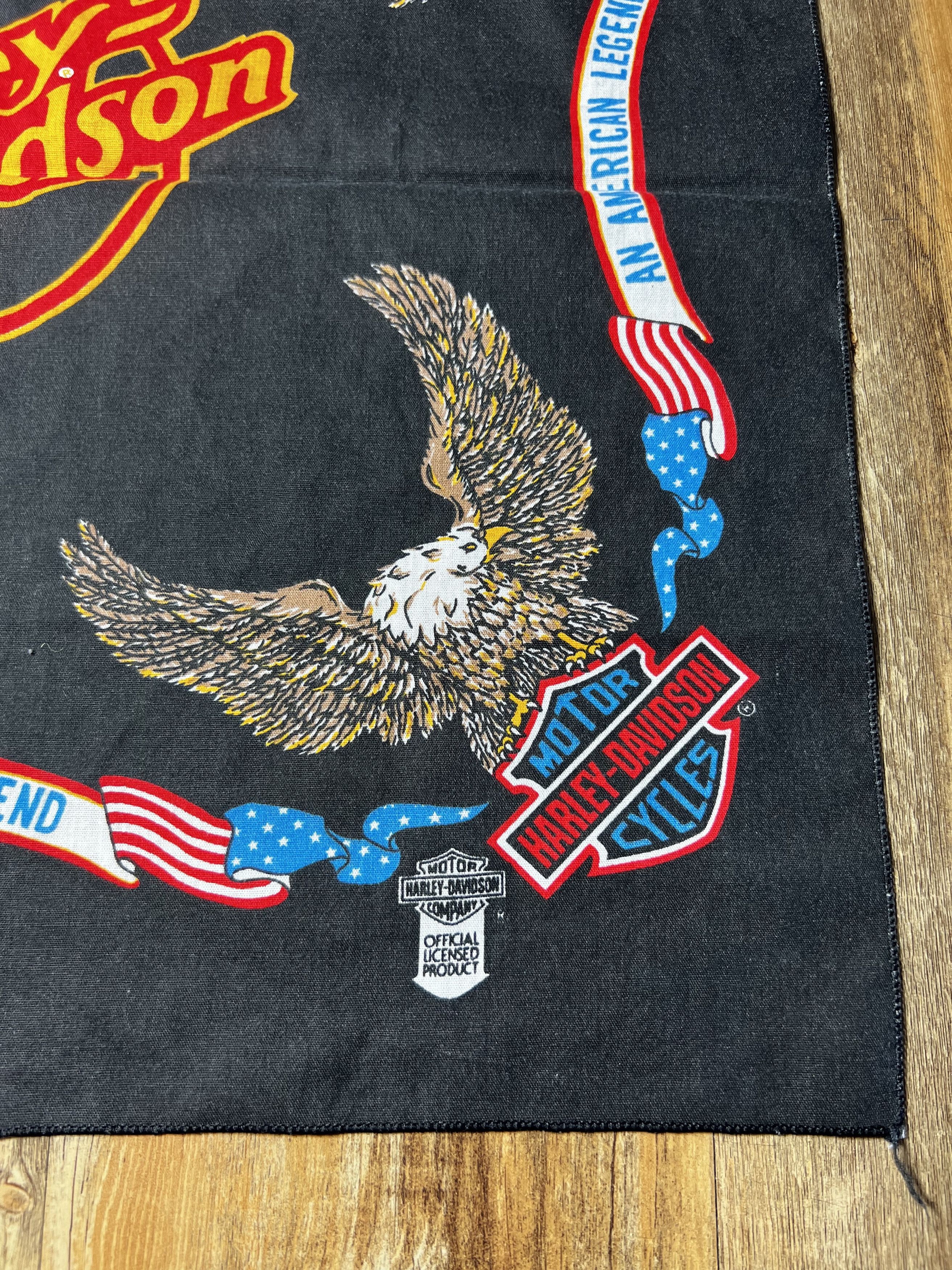 Harley Davidson × Vintage Vintage 1980's Official Harley Davidson USA Eagle Bandana Size ONE SIZE - 4 Thumbnail