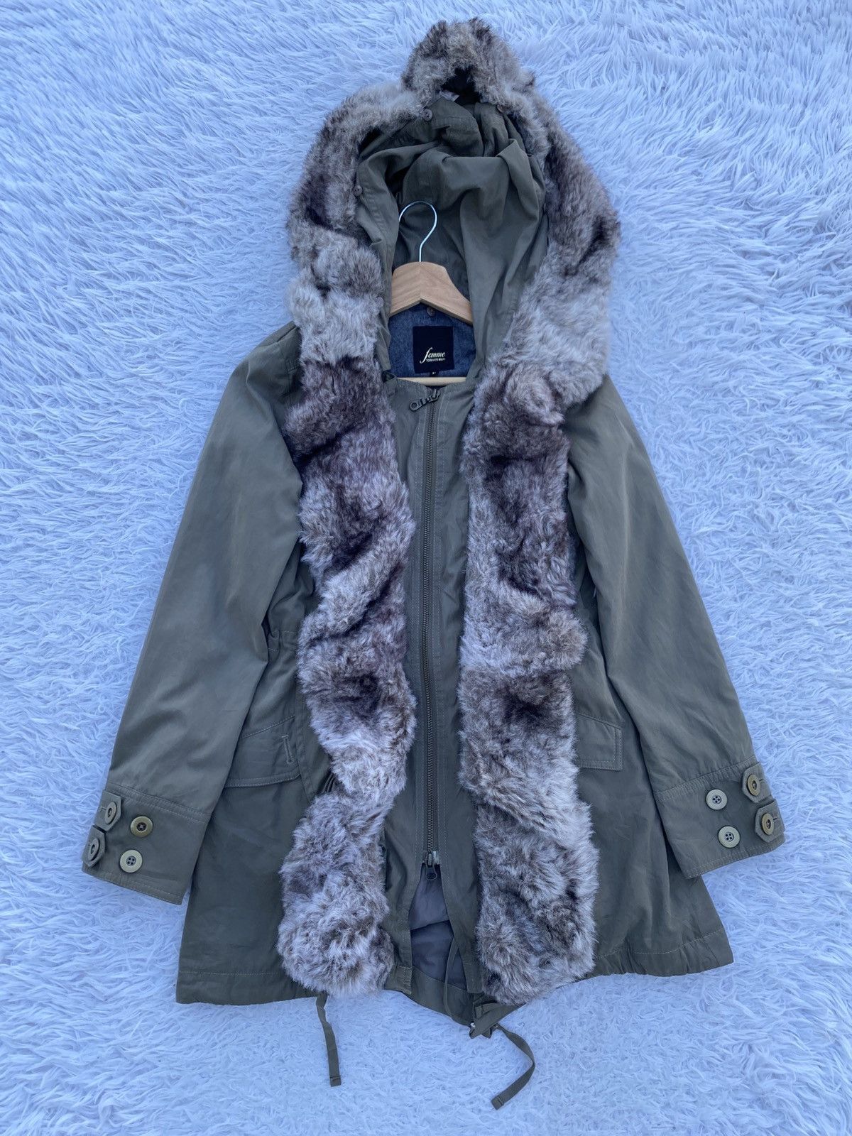Tornado Mart Rare Femme Tornado Mart Faux Fur Frill Hooded Coat Jacket Size S / US 4 / IT 40 - 1 Thumbnail