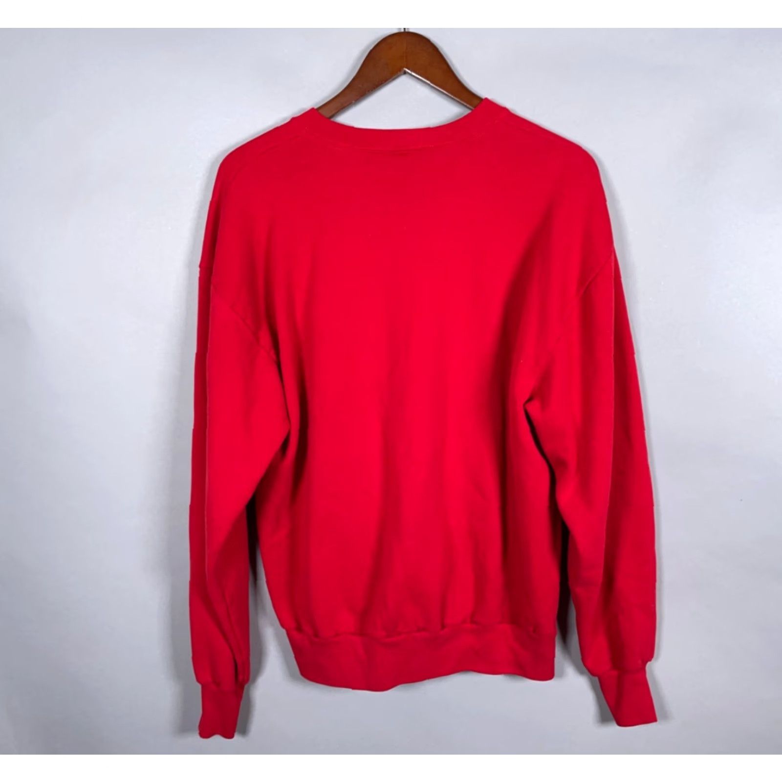 Jerzees VINTAGE Jerzees Owl Print Sweatshirt Adult Large Red 50/50 USA Made Crewneck 90s Mens Size US L / EU 52-54 / 3 - 2 Thumbnail