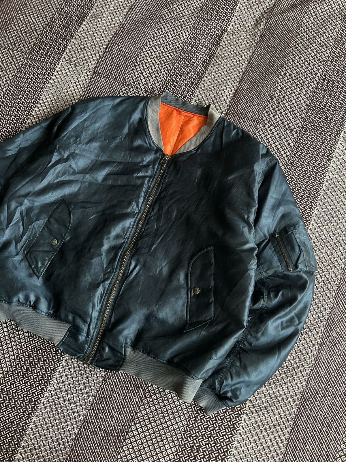 Vintage Vintage Thrashed Bomber Jacket MA Thrashed Streetwear Sz XL Size US XL / EU 56 / 4 - 2 Thumbnail