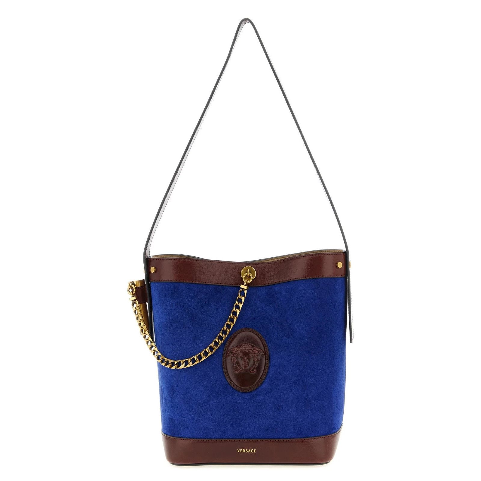 Versace VERSACE Pivot Small Blue Suede Bucket Bag New & Authentic Size ONE SIZE - 5 Thumbnail