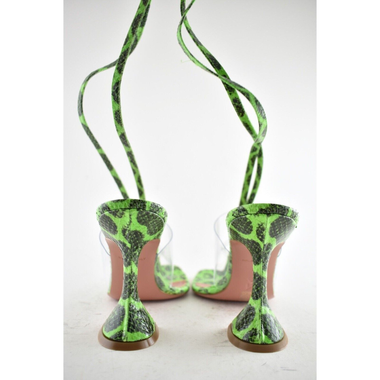 Amina Muaddi Zula Ayer Snake Thong PVC Lace Up Tie Sandal Heel Pump 36 Size US 6 / IT 36 - 10 Thumbnail