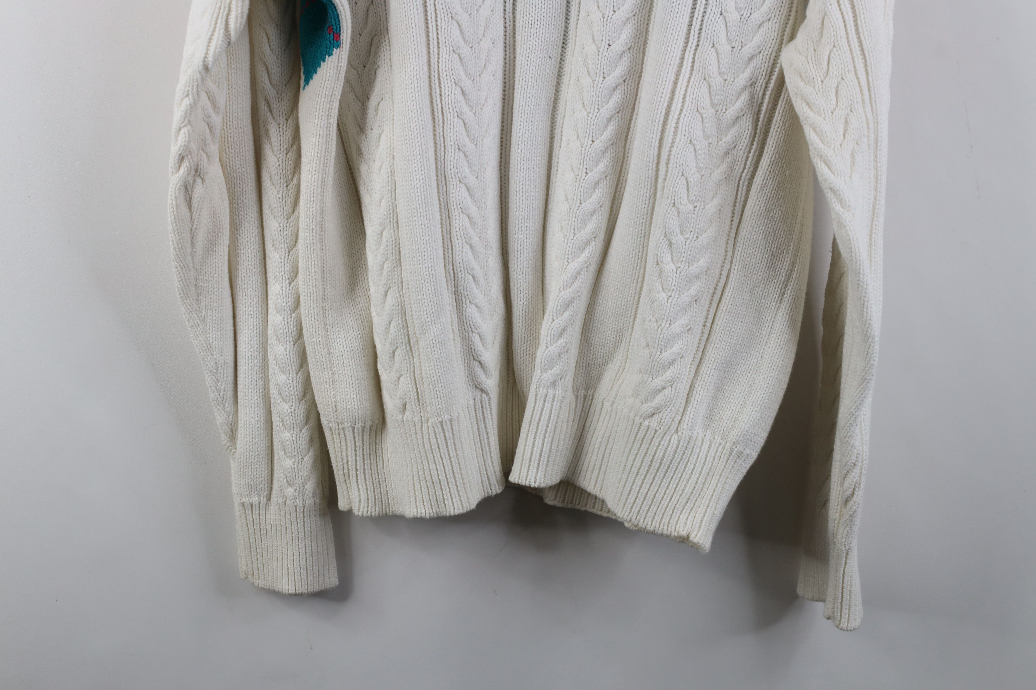 Vintage Vintage 90s Streetwear Diamond Chunky Cable Knit Sweater Size US L / EU 52-54 / 3 - 13 Thumbnail