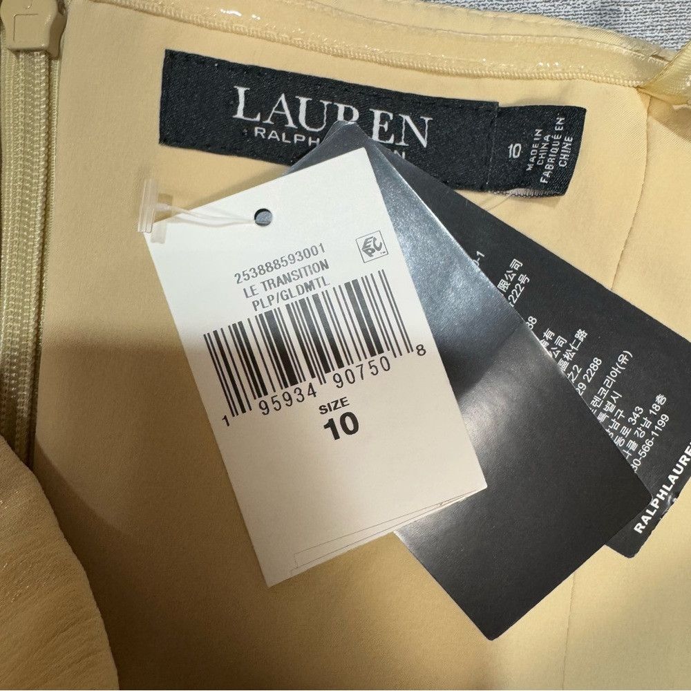 Ralph Lauren NWT New RALPH LAUREN Gold Shimmer Strapless Maxi Dress Gown Size L / US 10 / IT 46 - 7 Thumbnail