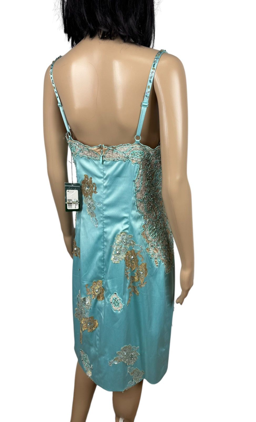 Designer Mandalay Julian Joyce Evening Coctail Dress Aqua size 14 Size XL / US 12-14 / IT 48-50 - 10 Thumbnail