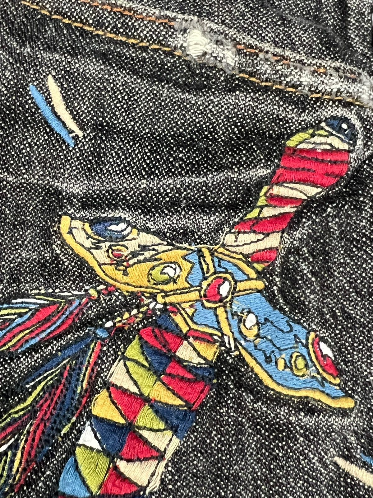 Japanese Brand × Nicole Club Nicole Club For Men Apache Skull Embroidery Flare Denim Size US 34 / EU 50 - 7 Thumbnail
