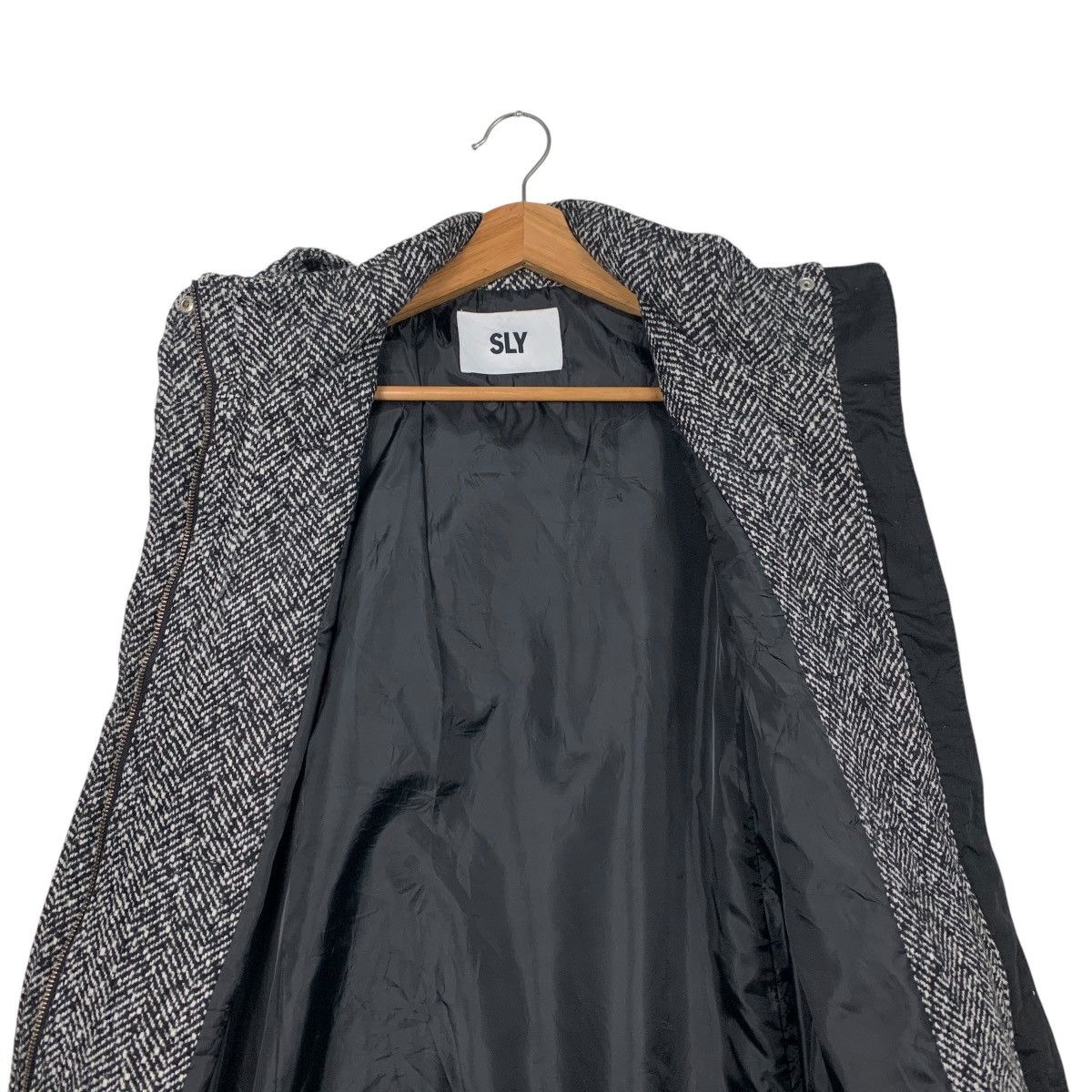 SLY SLY Herringbone Duffle Coat Jacket #1696-C75 Size M / US 6-8 / IT 42-44 - 13 Thumbnail