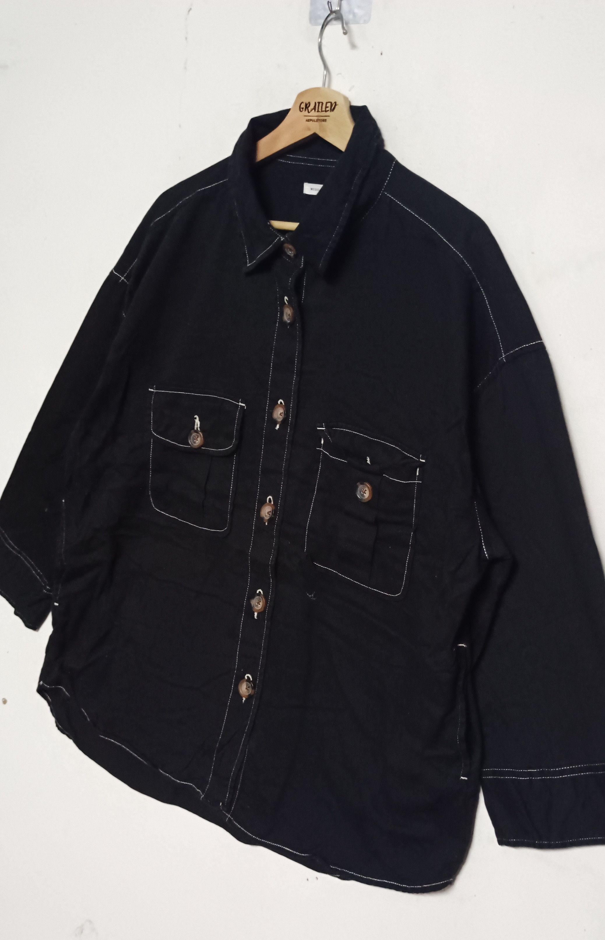 Japanese Brand × Vintage Wise Standard Super Black Button Up Jacket Size US XL / EU 56 / 4 - 3 Thumbnail