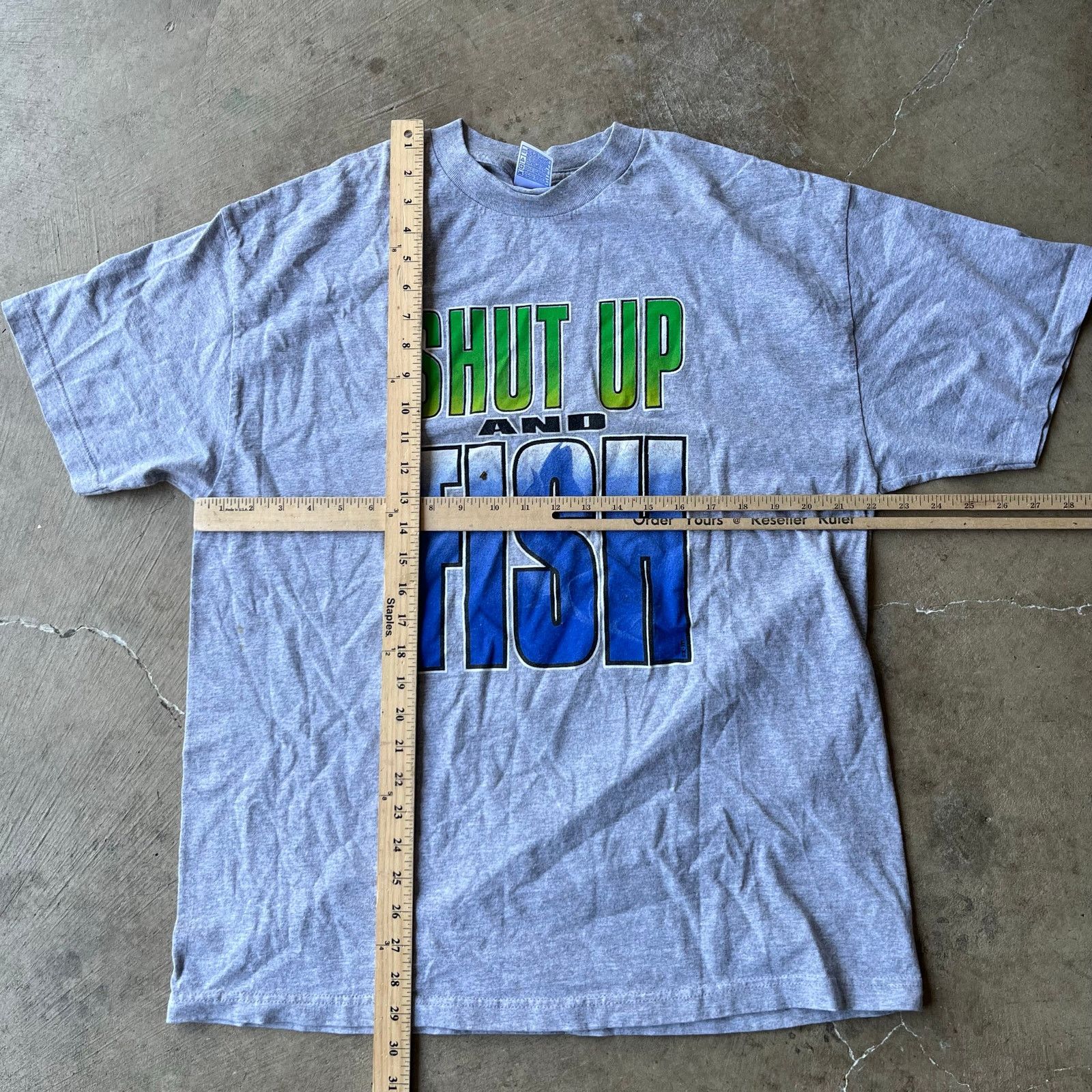 Vintage VINTAGE SHUT UP AND FISH SHIRT PARODY FUNNY XL 00S GRAY Size US XL / EU 56 / 4 - 5 Thumbnail