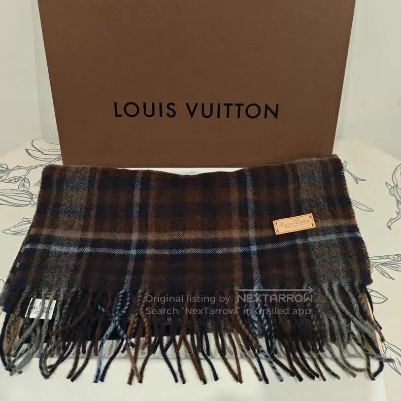 Louis Vuitton Louis Vuitton Scottish dark brown checked fringed scarf Size ONE SIZE - 8 Thumbnail