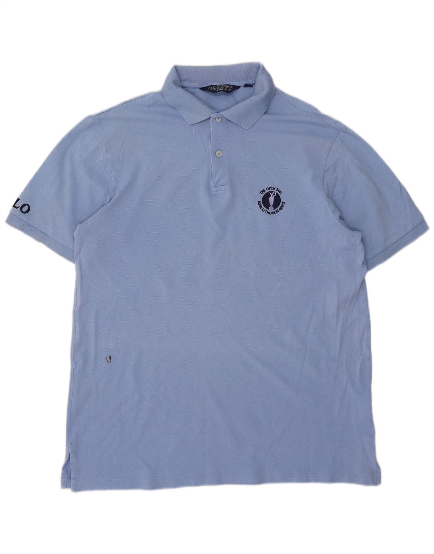 Polo Ralph Lauren Mens Pro-fit Graphic Polo Shirt Large Blue Cotton Size US XL / EU 56 / 4 - 1 Thumbnail