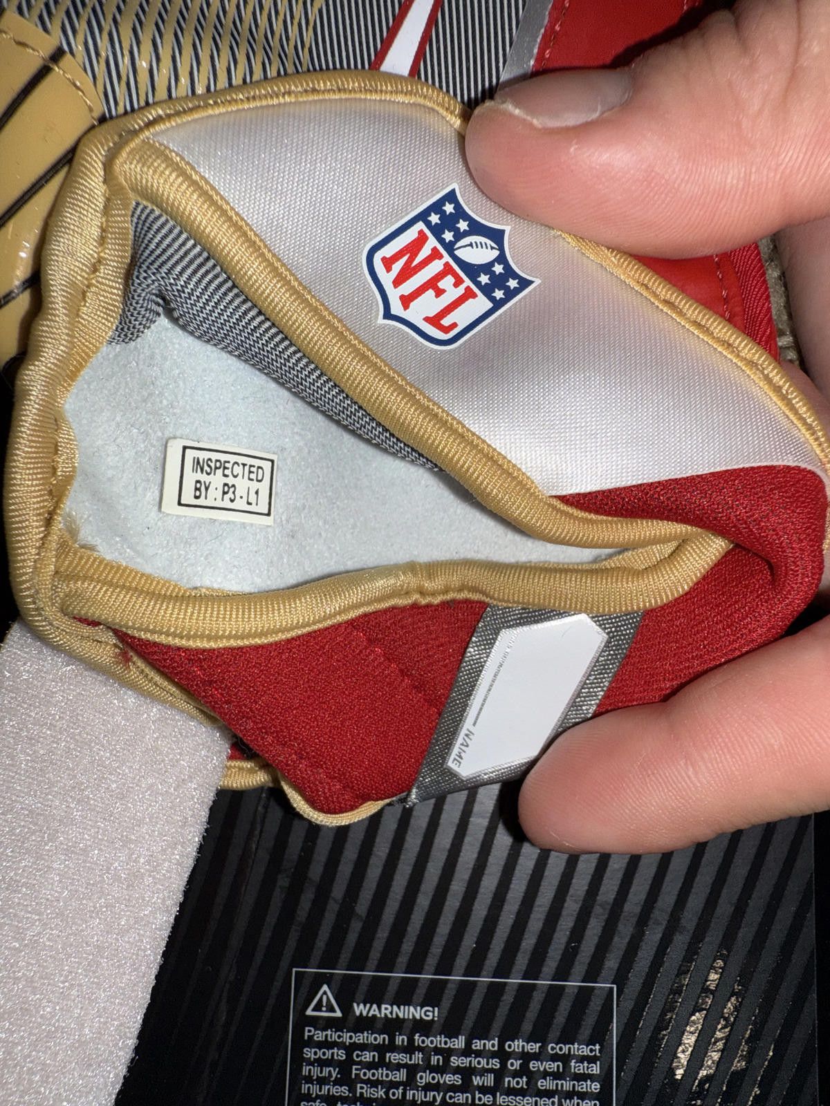 Nike Nike Vapor Jet 4 San Francisco 49ers NFL Football Gloves Size ONE SIZE - 6 Thumbnail