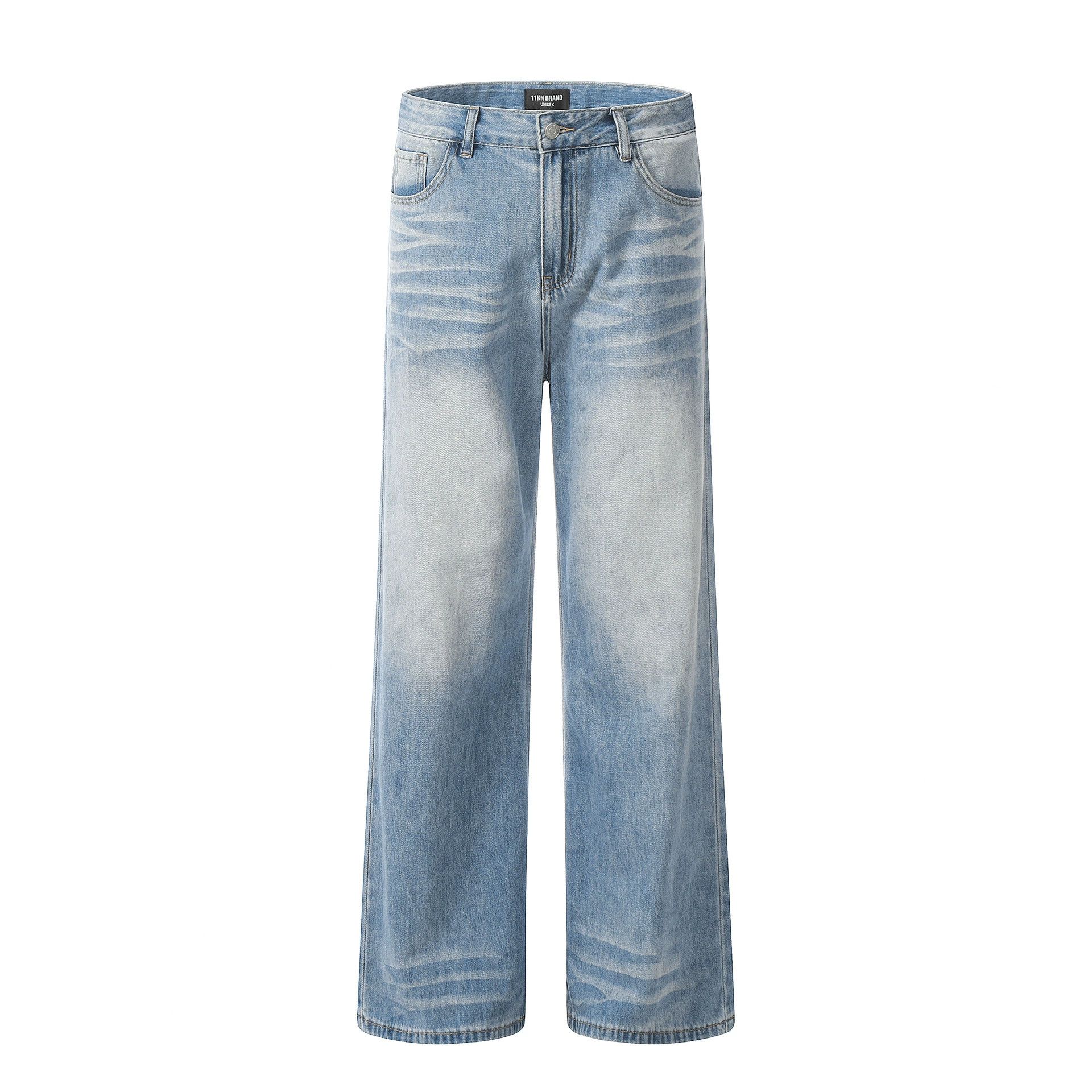 Jean American street men's loose straight wide-leg vintage jeans Size US 32 / EU 48 - 1 Thumbnail