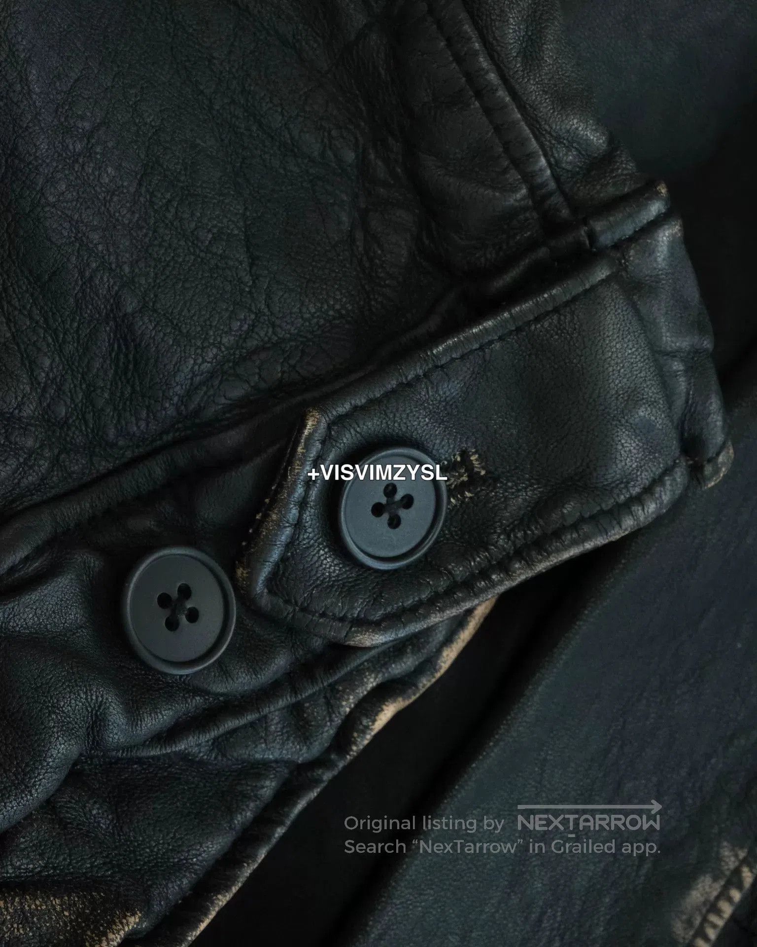 Beams Japan stylish distressed black leather jacket. Size US S / EU 44-46 / 1 - 6 Thumbnail