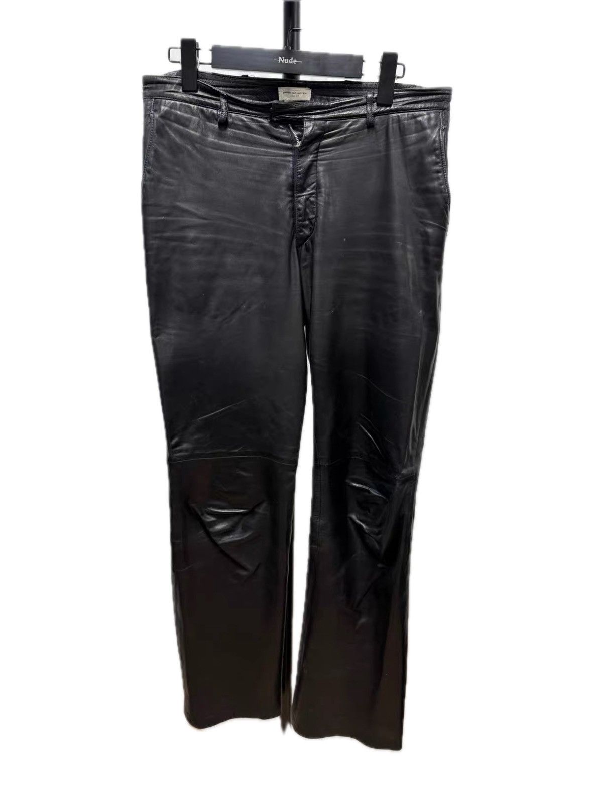 Dries Van Noten DVN Leather Flared Pants Size US 38 / EU 54 - 1 Thumbnail