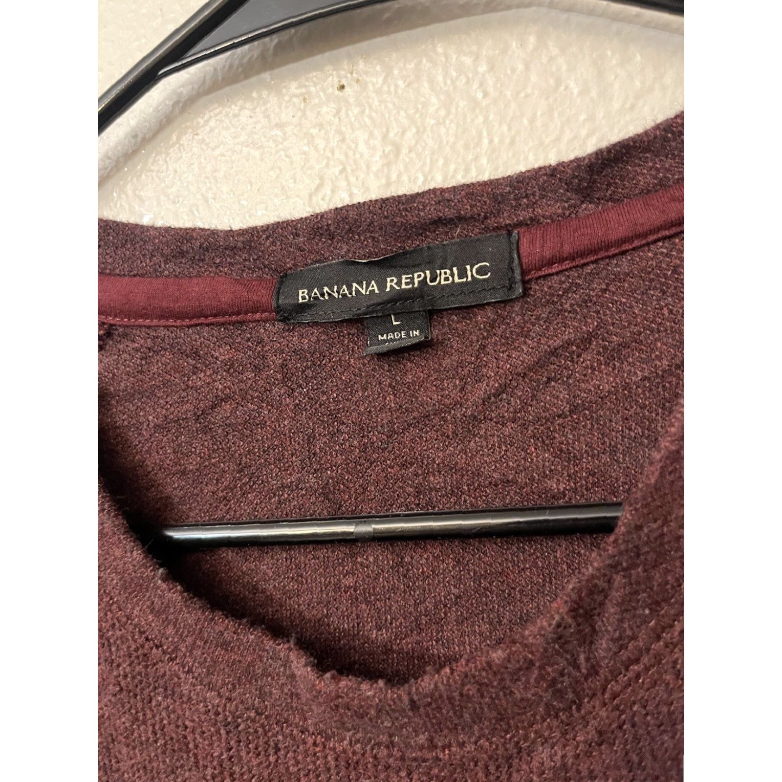 Banana Republic Banana Republic Pullover Sweater Mens Large Maroon Cotton Blend Long Sleeve Knit Shirt Knit Crew Neck Casual Fall Winter 90s Preppy Logo Mens Regular Size US L / EU 52-54 / 3 - 2 Thumbnail