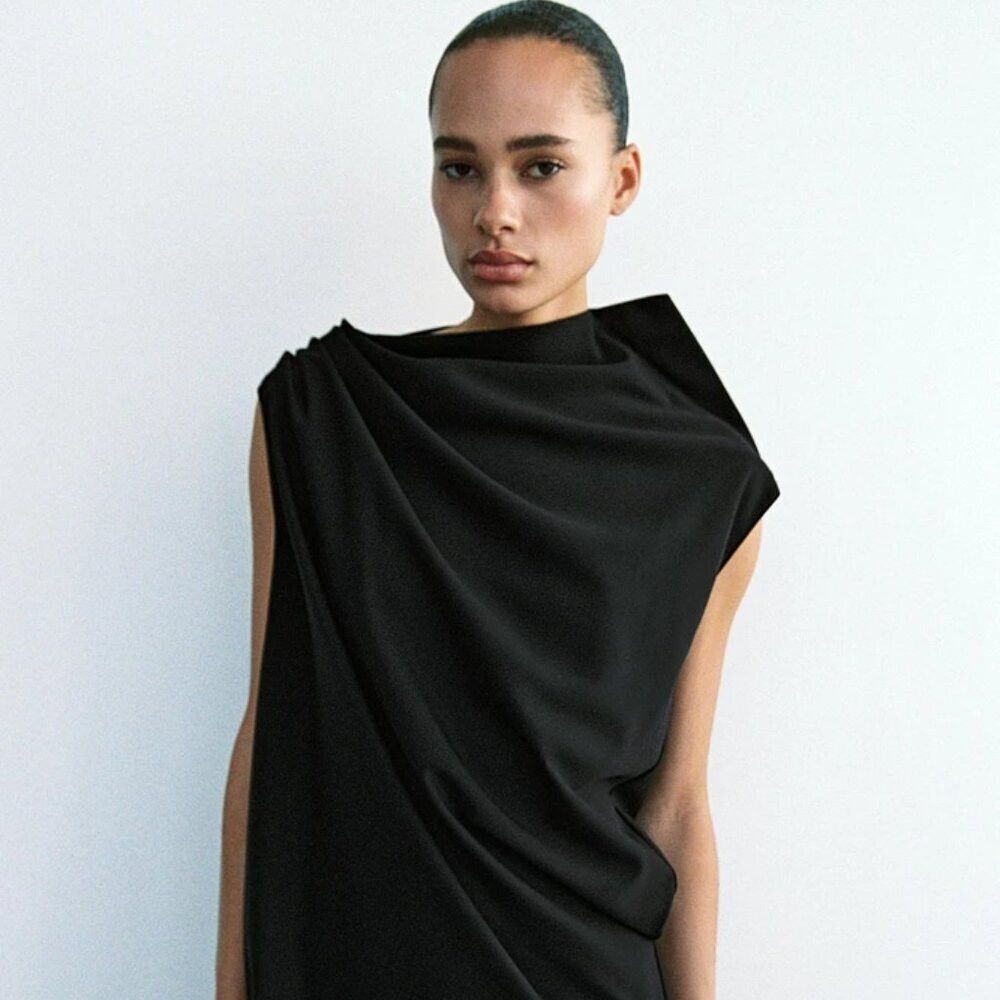 Zara NWT ZARA DRAPED SHORT DRESS SIZE S Size S / US 4 / IT 40 - 4 Thumbnail