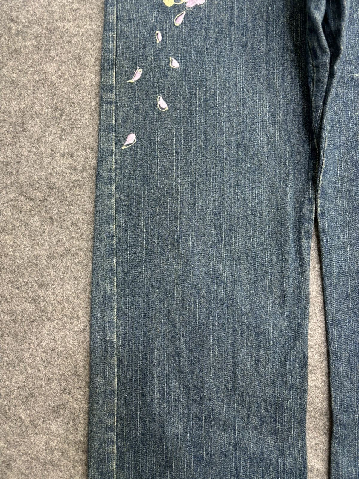 Japanese Brand 💥ART💥Gumu In Floral Embroided Flying Swan Print Denim F557 Size US 34 / EU 50 - 7 Thumbnail