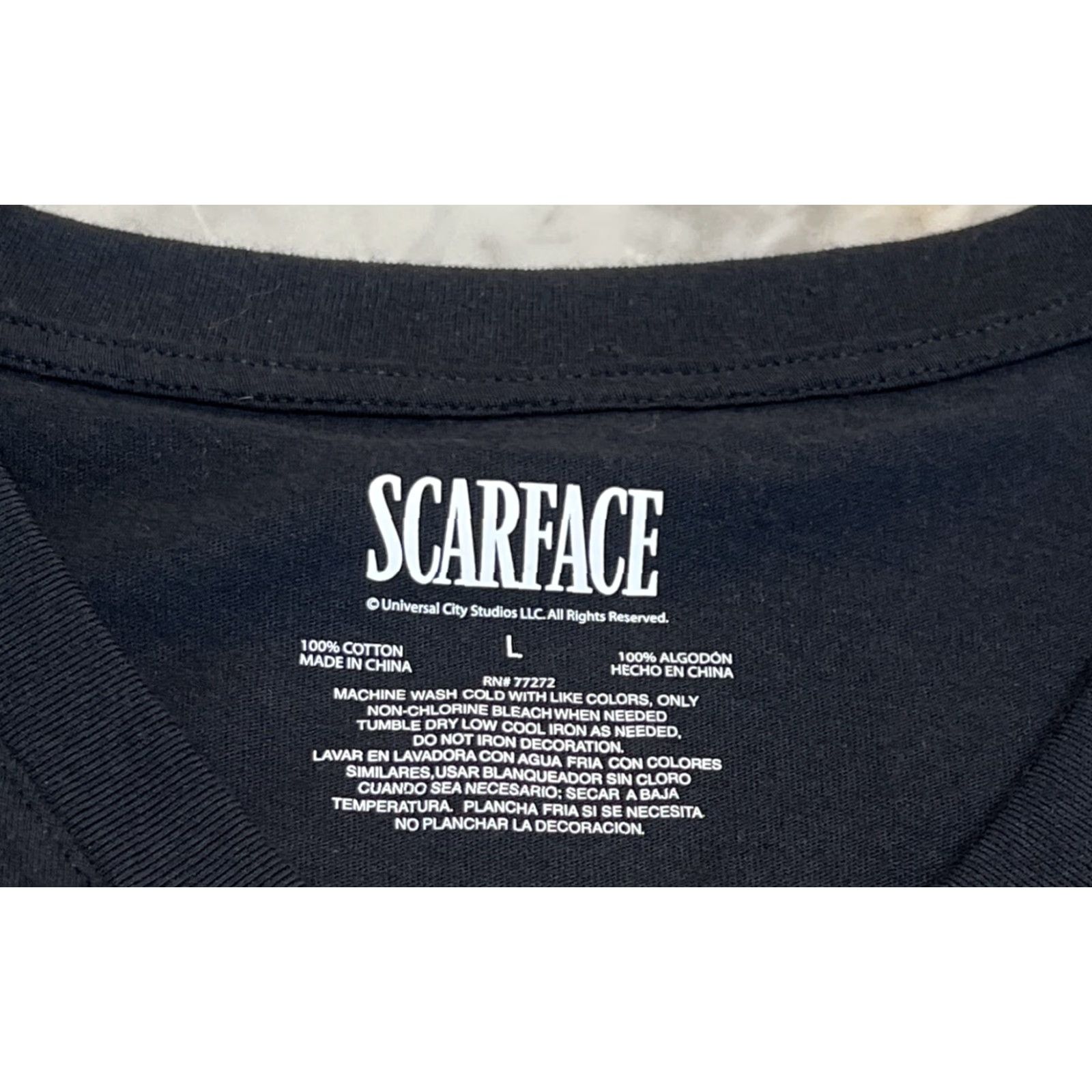 Vintage Scarface Tony Montana Graphic T-Shirt Men L ‘83 On Sleeves Miami Back NWT Size US L / EU 52-54 / 3 - 7 Thumbnail