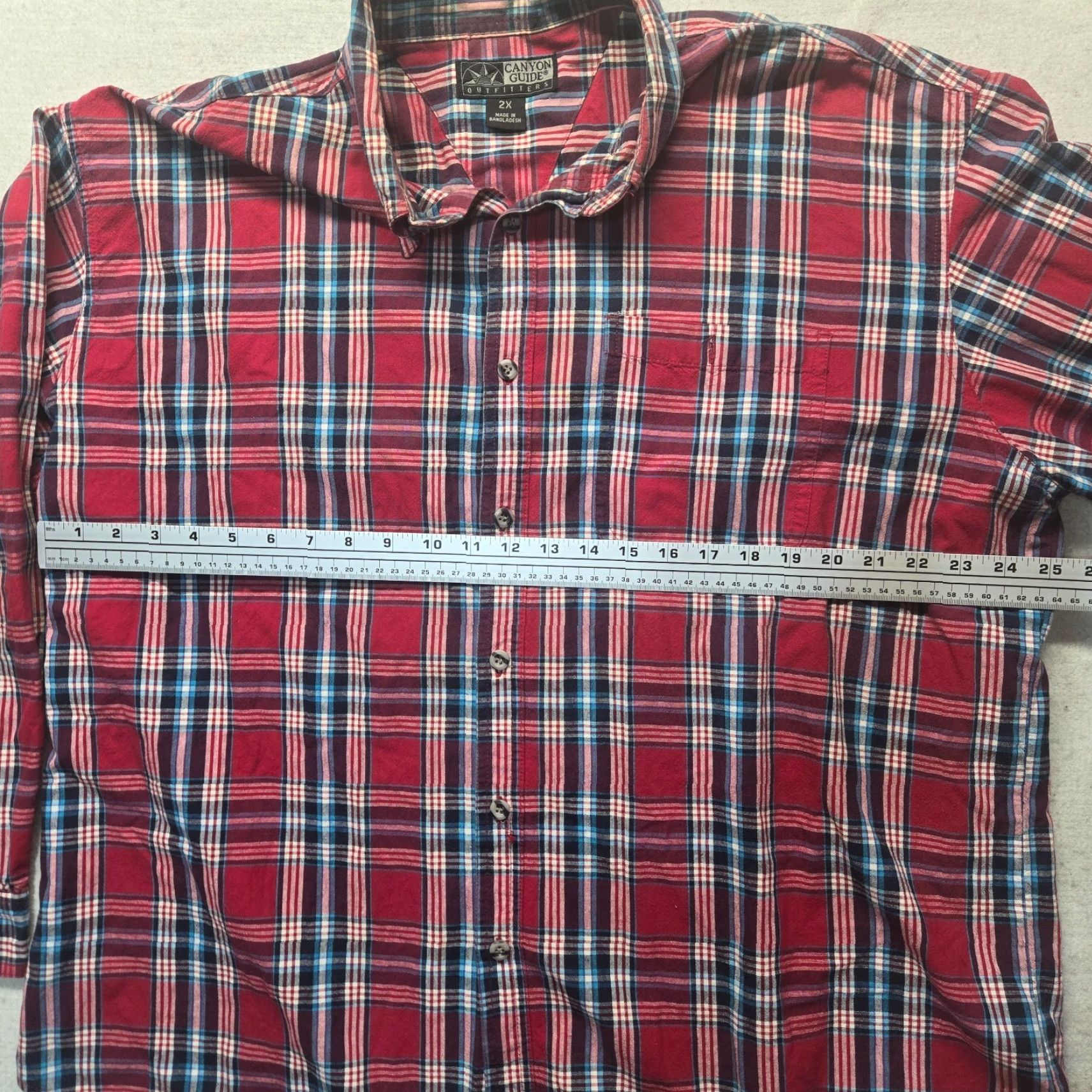 Vintage Canyon Guide Shirt Red Plaid Long Sleeve Button Up Adult Men's 2X Big & Tall Men Button-Up Western All Seasons 2X Size US XXL / EU 58 / 5 - 4 Thumbnail