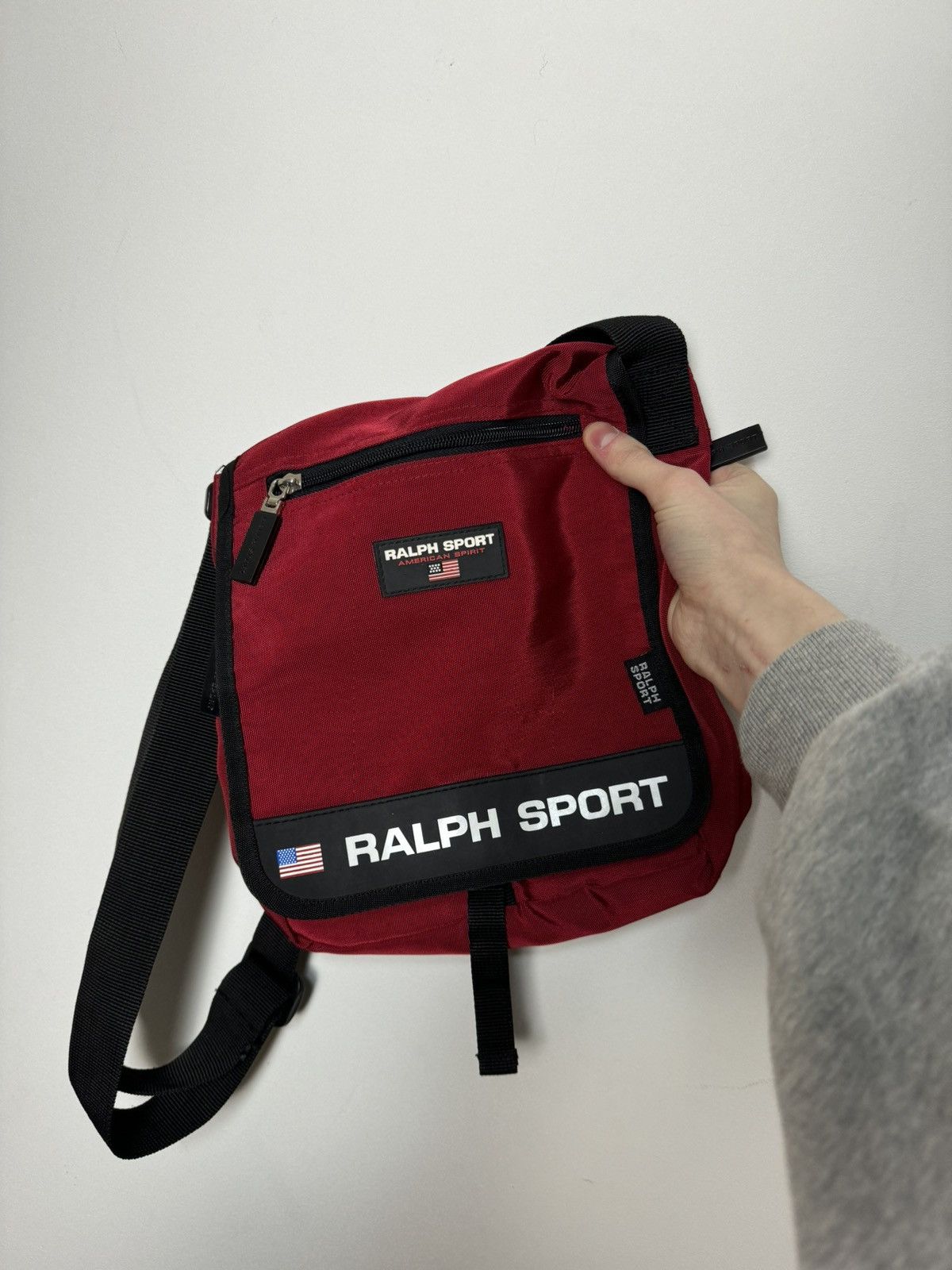 Polo Ralph Lauren x Ralph Lauren Ralph Laurent Sport Crossbody Bag Designer Y2K in Red, Men's