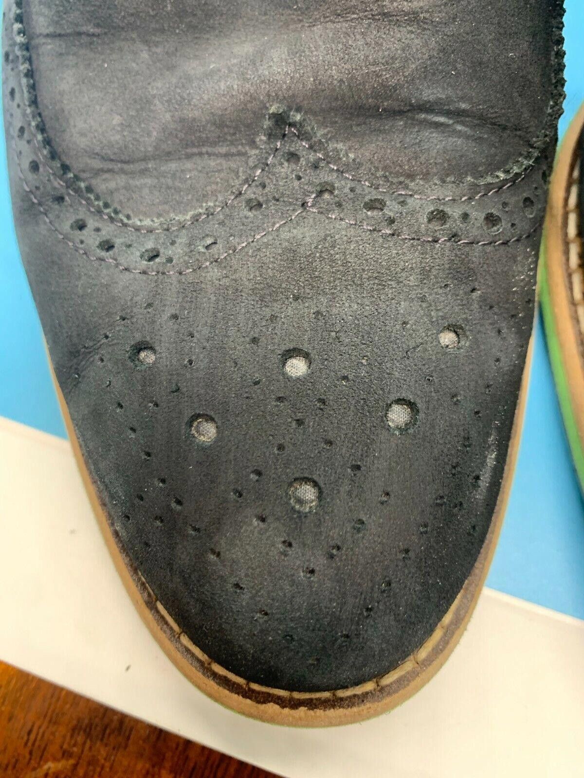 J.D. Fisk J.D. Fisk Dark Navy Neon Green Trim Dario Wingtip Size 9 Size US 9 / EU 42 - 2 Thumbnail