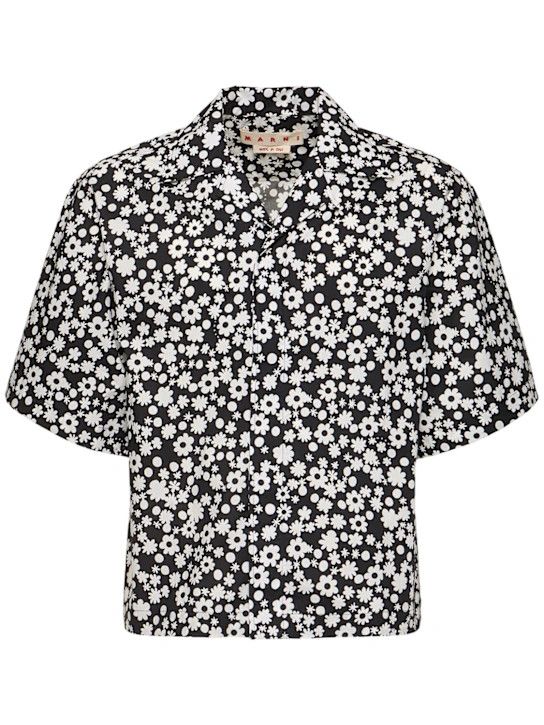 Marni o1lsvrm0425 Fields Cuban Collar Bowling Shirt in Black/White Size US M / EU 48-50 / 2 - 1 Thumbnail