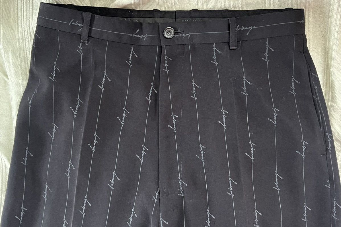 Balenciaga Balenciaga Logo-print pinstripe twill trousers Size 48R - 3 Thumbnail