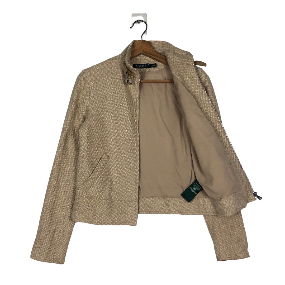 Japanese Brand Green Label Ralph Lauren Cropped Biker Jacket Leather Parts Size US XXS / EU 40 - 11 Thumbnail